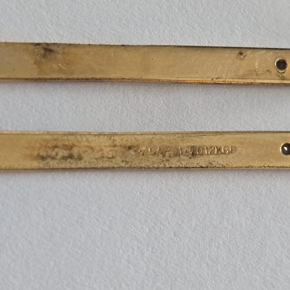 Vintage brooch long oval gold fill Winard clear gems pin minimalist - Picture 9 of 12